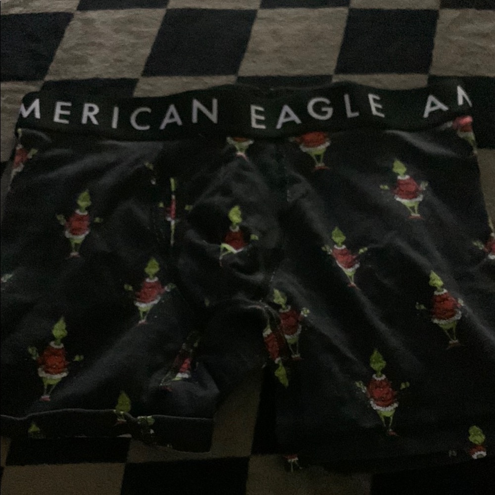 American Eagle Outfitters Black Boxers with Grinch Print